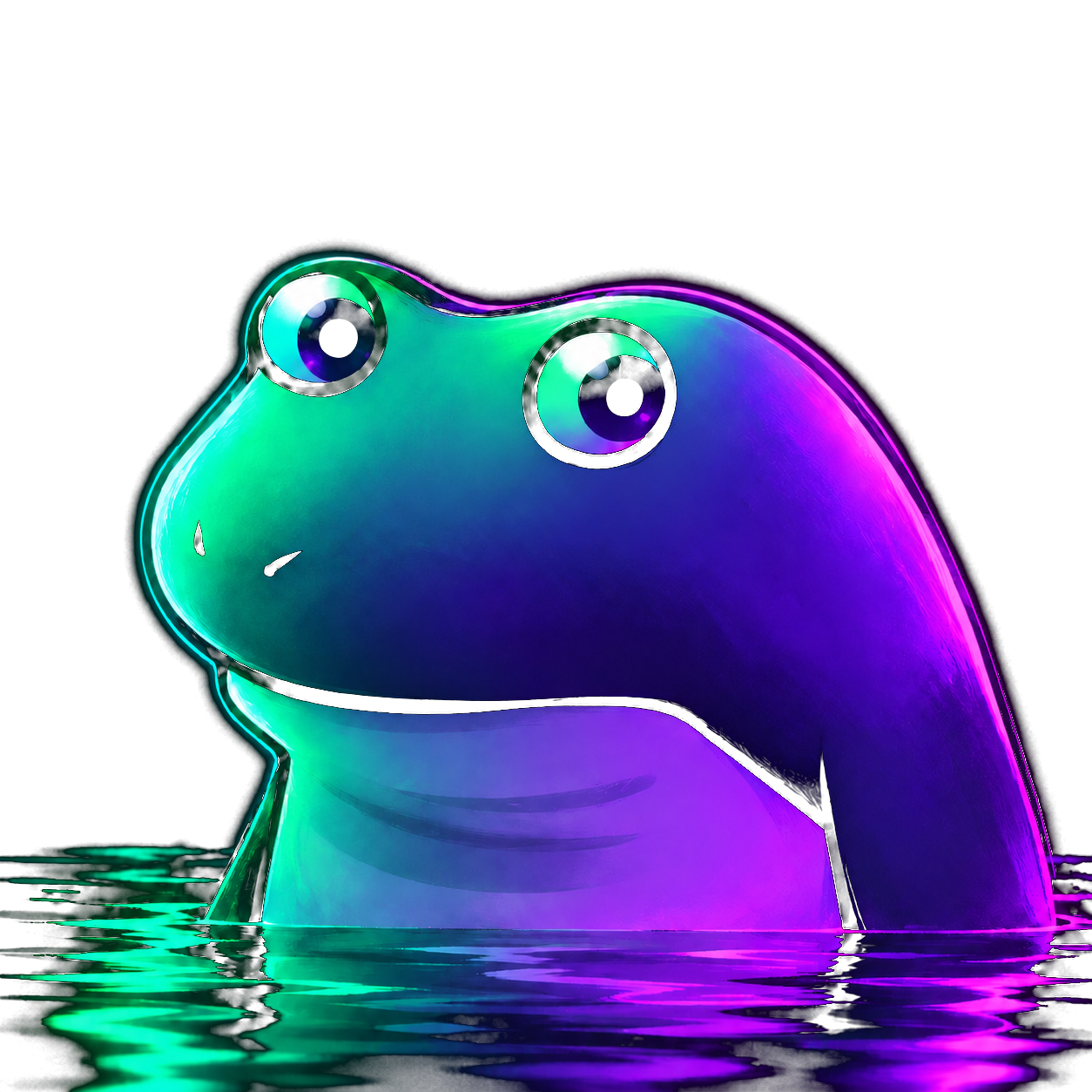 SolFrog emerging from neon water